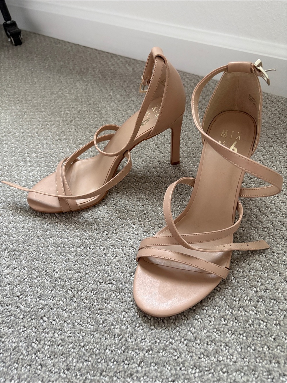 Mix No. 6 Blush Nude Strappy Stiletto Sandals